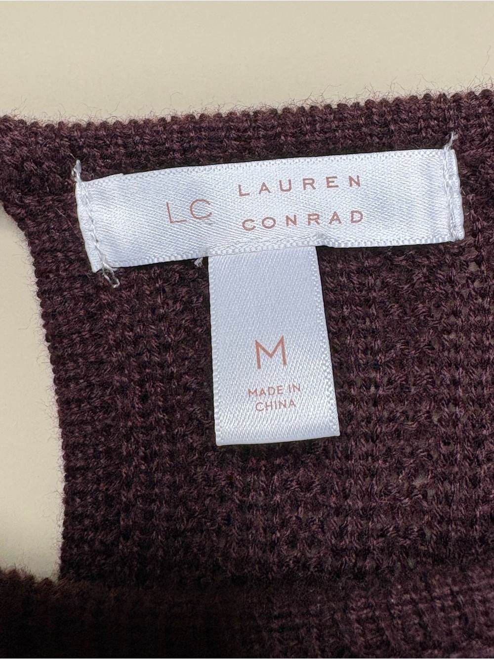 LC Lauren Conrad Plum Crochet-Hem Long Sleeve Knit Dress - Picture 3 of 9